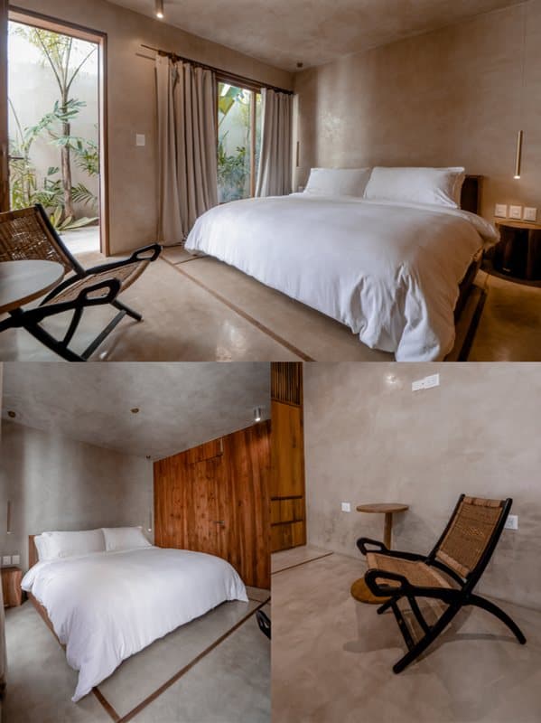 Rooms with king-size beds and private bathrooms.