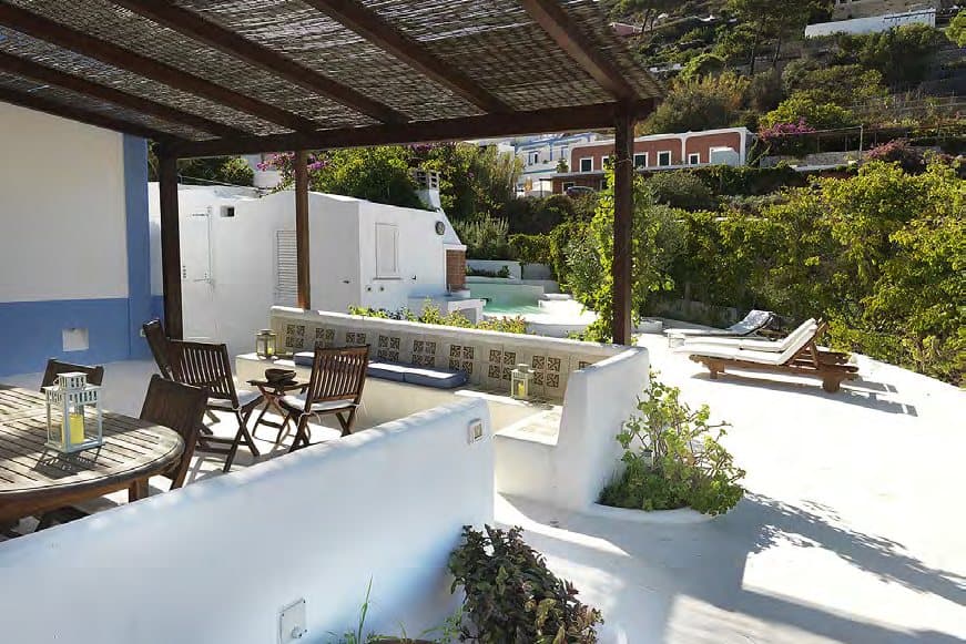 The pergola terrace, shade for long lunches.