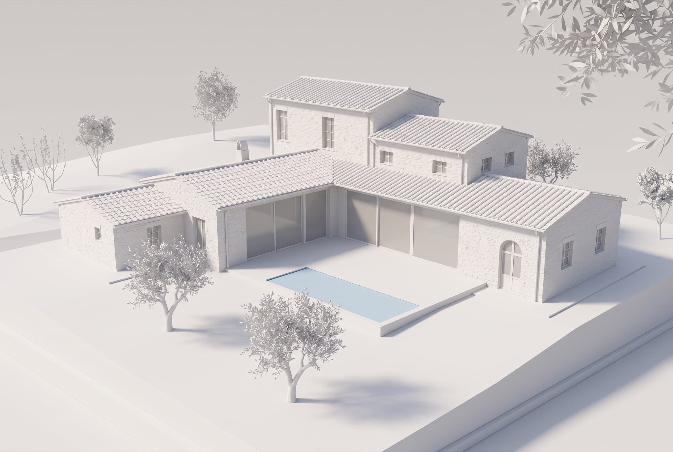 Volumes and light: the house as a study model.